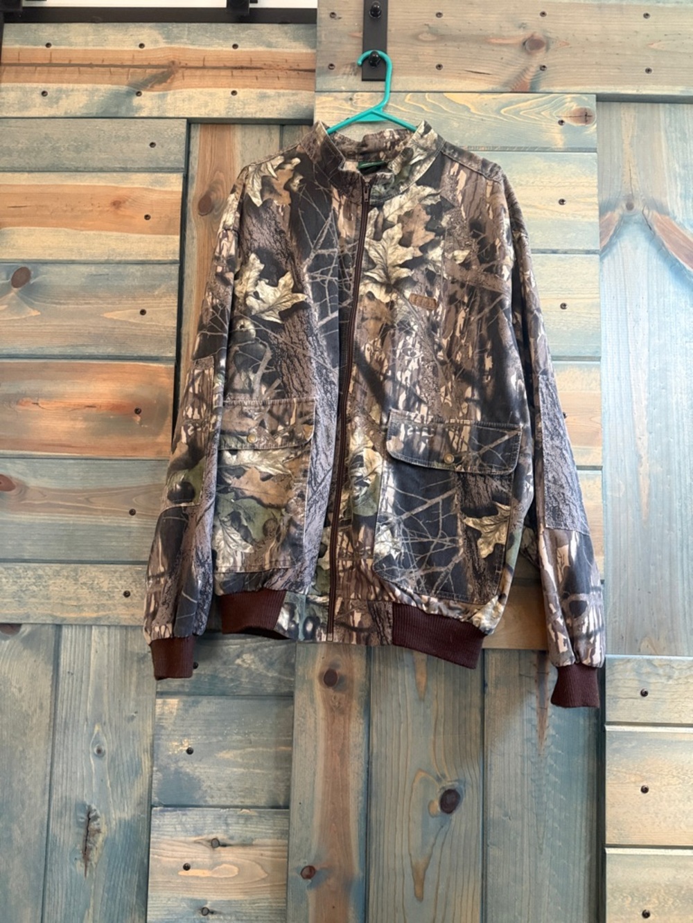 Cabela's Brown and Green Leaf Camo hunting Jacket 2xl tall